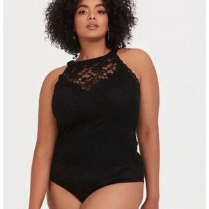 Torrid Black Lace High‎ Neck Bodysuit 00